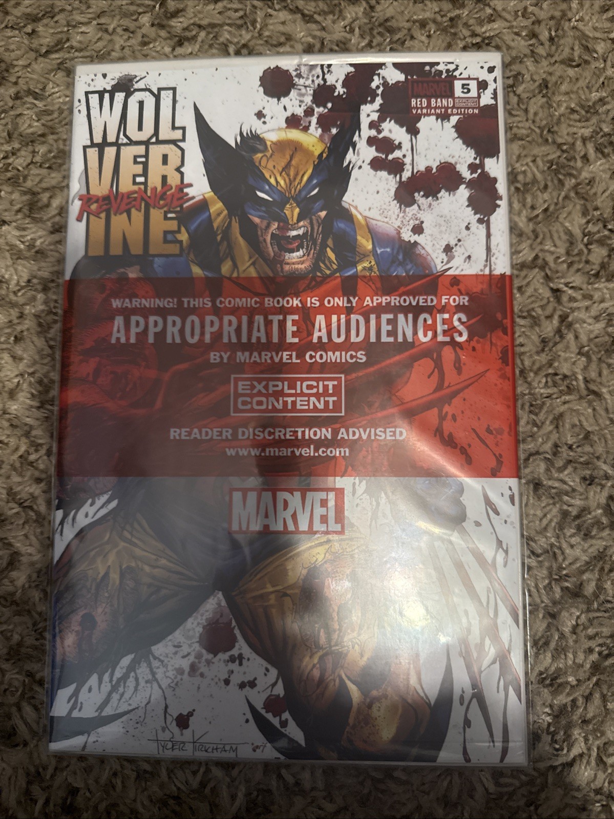 Wolverine Revenge #5 2025 Tyler Kirkham Battle Damaged Red Band Edition Variant