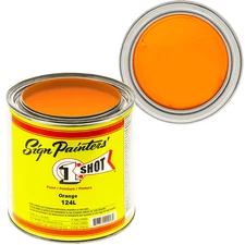 1 Shot 124L/4Z  ORANGE Lettering Enamel Pinstriping Paint One Shot 4 oz can