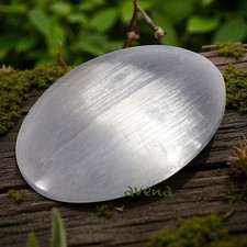 Selenite Palm Stone Healing Gemstone Polished Crystal 6cm Palmstone.