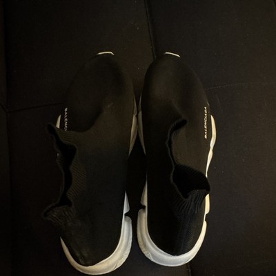 Balenciaga Speed Trainer Men's Black/White Sock Slip-On Mid Top Sneakers