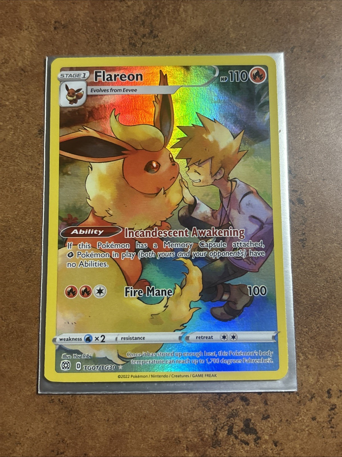 Flareon - TG01/TG30 Brilliant Stars Trainer Gallery Holo Pokémon TCG Card NM/M