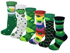 6 Pairs Women Novelty Design crew Socks 9-11 Saint Patrick Day
