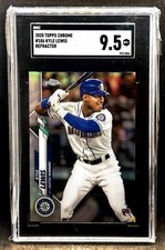 Kyle Lewis SGC 9.5 2020 Topps Chrome Refractor Rookie Card RC #186 MLB Card. rookie card picture