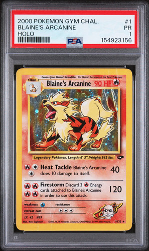 Blaine's Arcanine (Unlimited) graded PSA 1 for sale on eBay