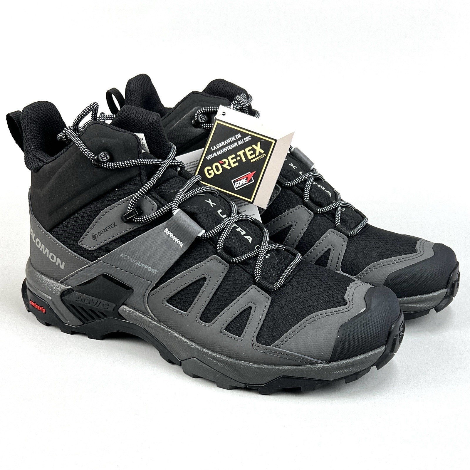 Stivali Salomon X Ultra 4 Mid GTX GORE TEX grigi impermeabili trekking trail uomo 11 5