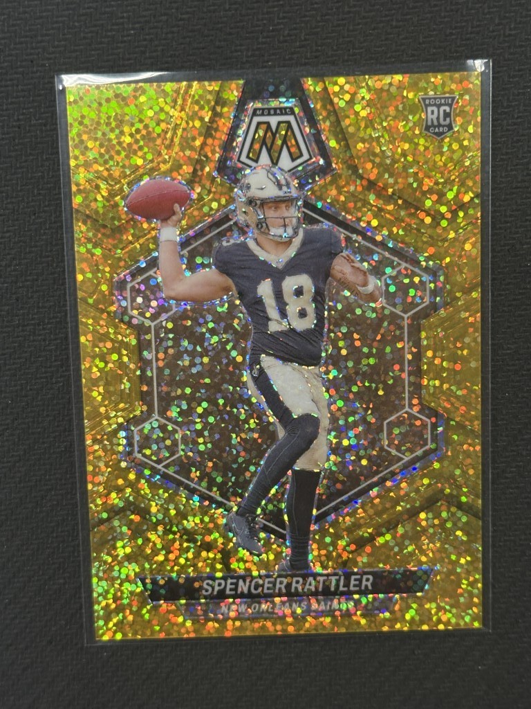 Spencer Rattler 2024 Panini Mosaic Gold Sparkle Saints RC Rookie #393 4/24