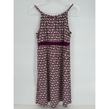 Loft Womens Knee Length Dress Purple Geometric Spaghetti Straps Sundress Sz S