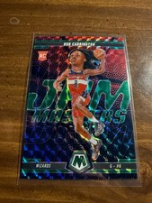 Bub Carrington 2024-25 Panini Mosaic Jam Masters Green Prizm RC #7 Wizards