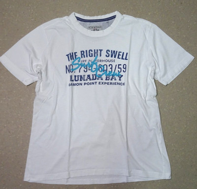 Herren T-Shirt Gr.XL Weiß Motiv Canda 100% Baumwolle