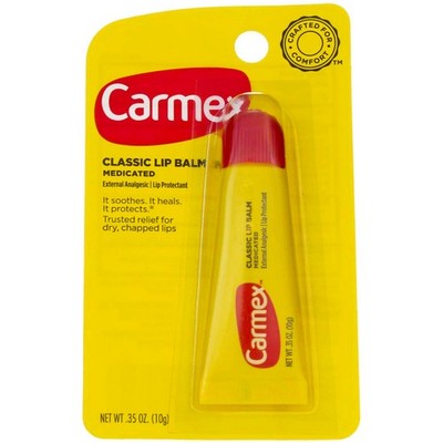 4 Pack Carmex Classic Medicated Lip Balm Tube, Original, 0.35 oz