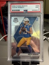 2020 Panini Mosaic Rookie Justin Herbert #204 PSA 9 Chargers Football Card. rookie card picture