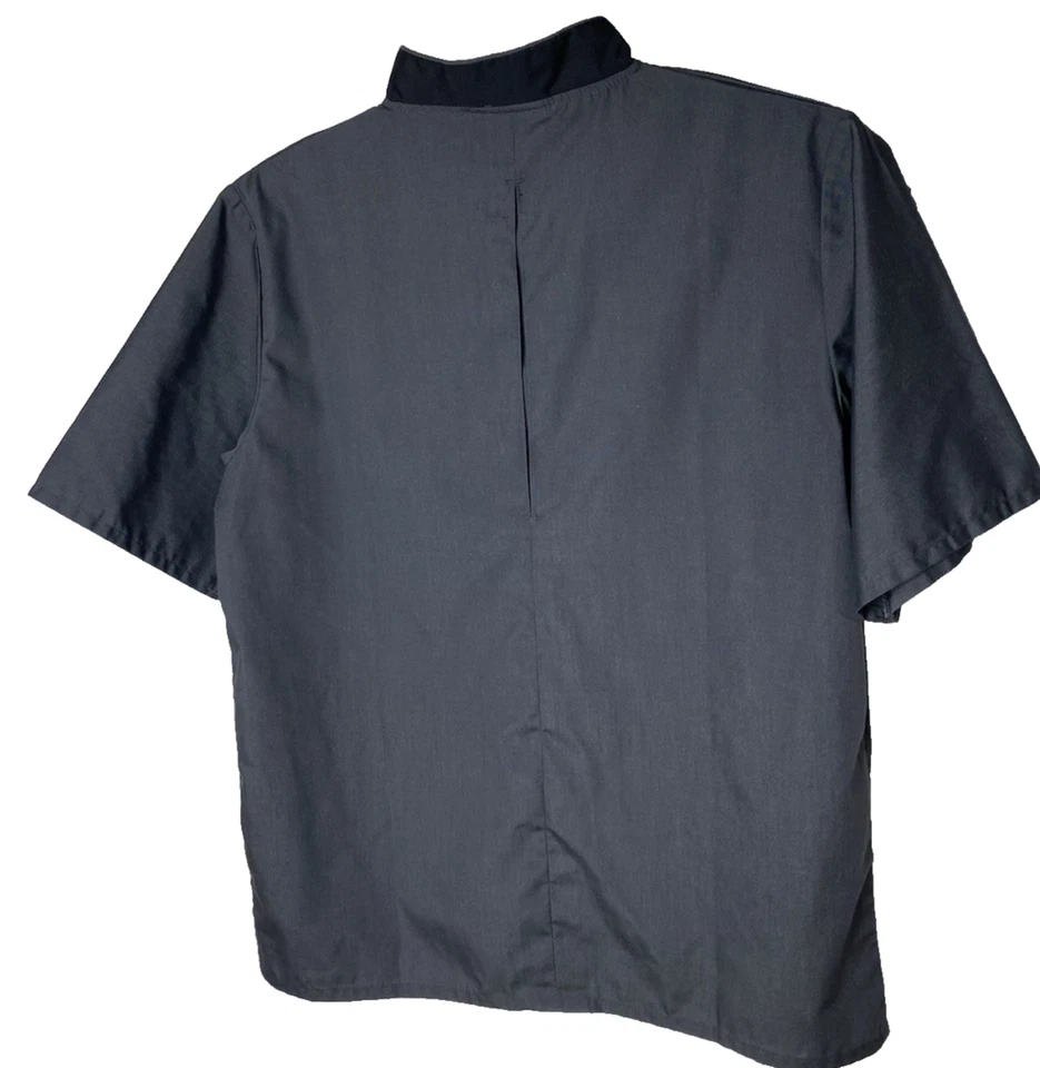 Happy Chef - Negro/Gris Manga Corta Snap Up - Top Para Hombre Talla XS - #503TP Foto 2 de 4