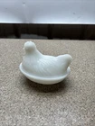 VTG Milk Glass Hen on Nest Candy Dish, Hazel Atlas 4.25”L  3.25”W 3.5”H
