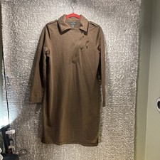 Ralph Lauren LRL Brown Sweater Moto Dress Medium Preppy Academia Old Money