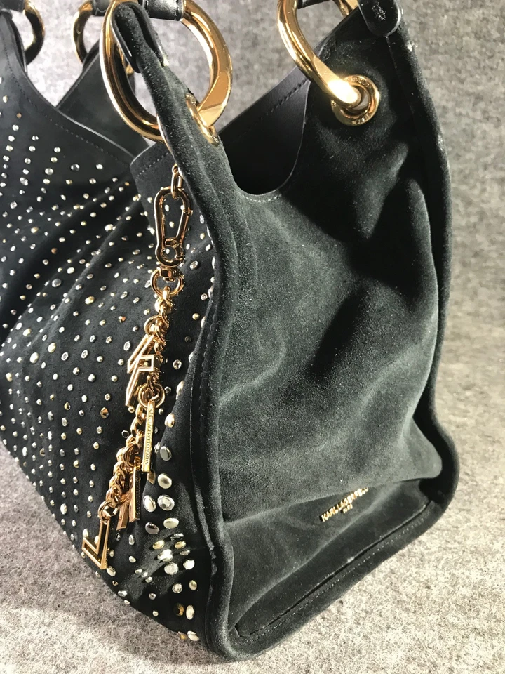 KARL LAGERFELD PARIS Luciene Leather Satchel Tote Black - Top Handle Bag - Image 4 of 4