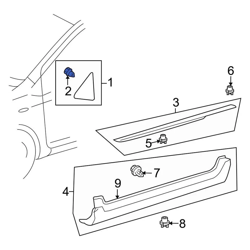 For Toyota Tundra 2001-2006 Toyota 9046710162 Fender Molding Retainer - Image 2 of 4