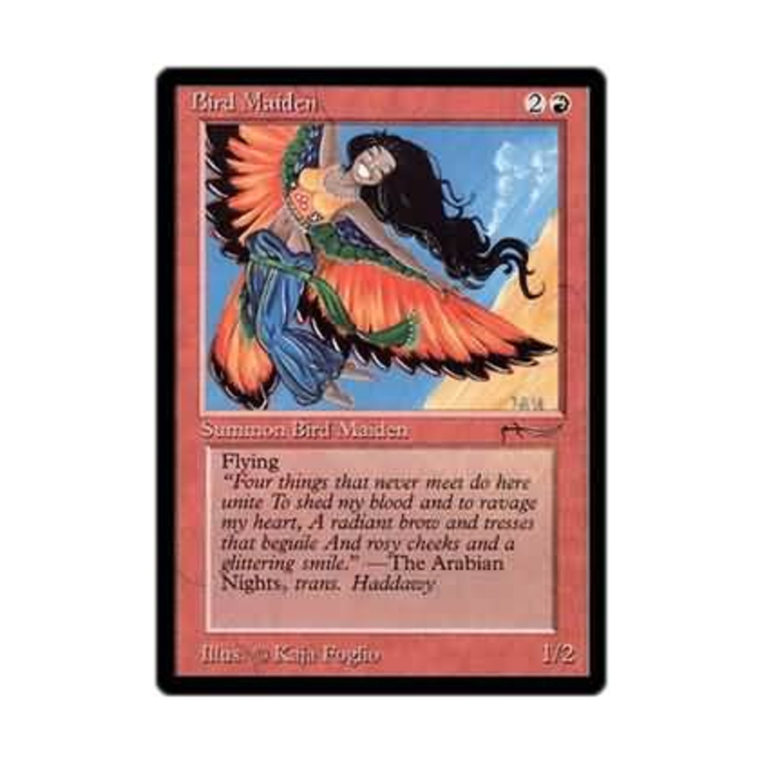 WotC MtG Arabian Nights Bird Maiden - Light (C2) EX