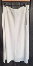 A New Day Women Pull On Side Slit Midi Skirt size M medium Cream straight work