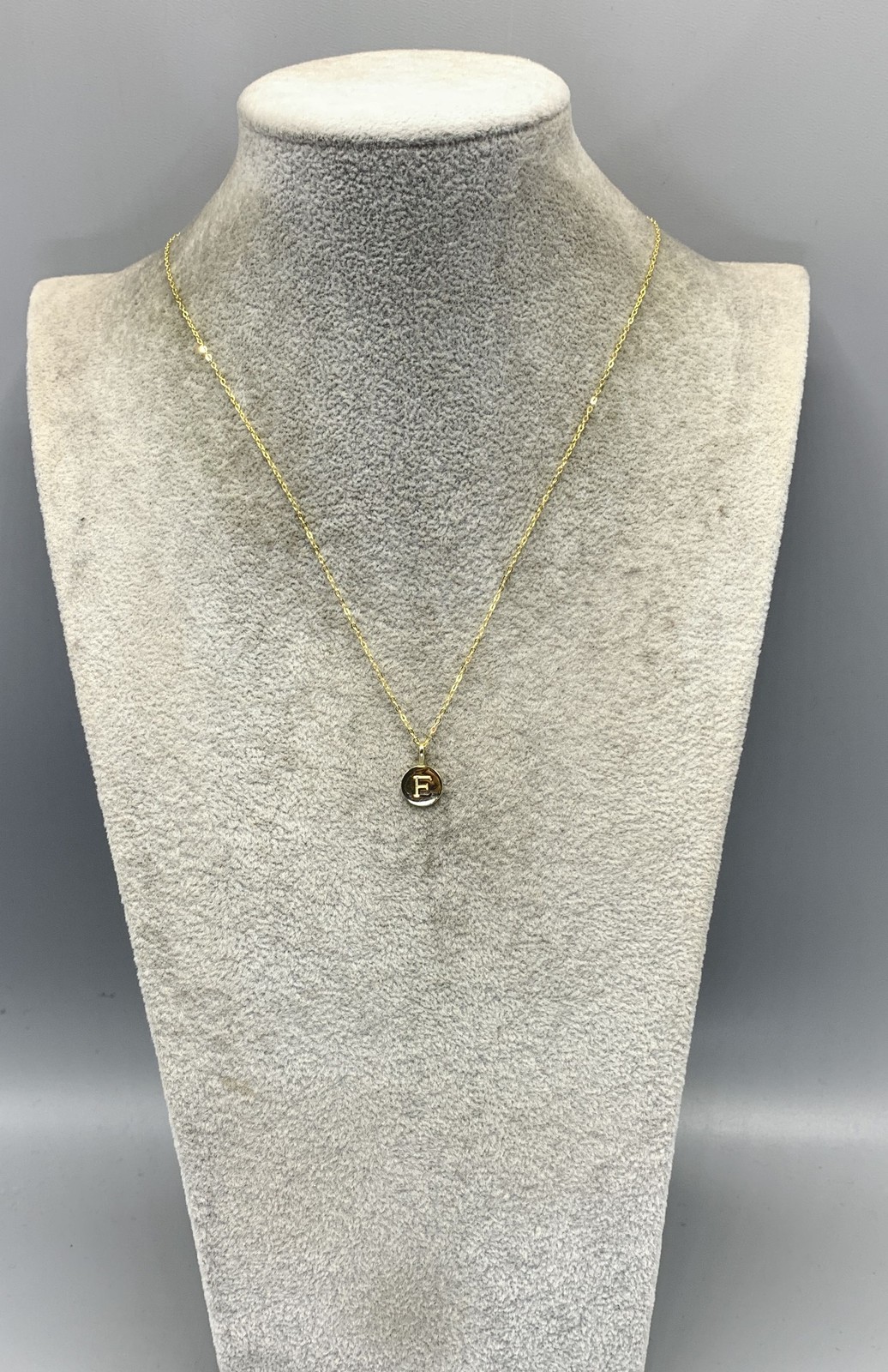 Gold Plated Sterling Silver Initial "E" Pendant N… - image 2