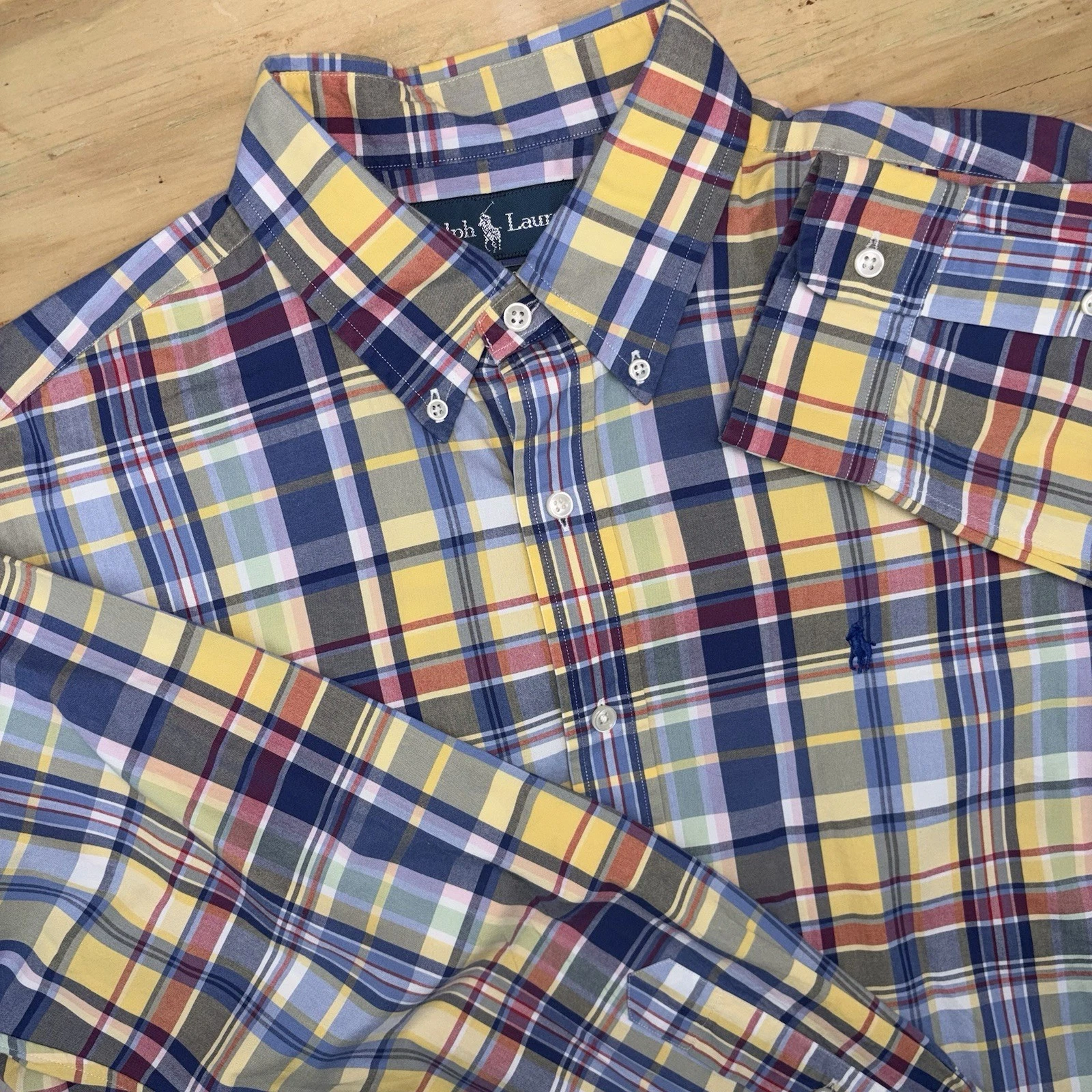 Polo Ralph Lauren Plaid Long Sleeve Button Down Mens Large Classic Fit