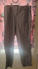 Talbots Women's Pants Size 12 Houndstooth Flat Front Pockets Straight Leg