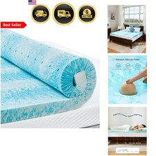 Memory Foam Mattress Topper Queen Cooling Gel Ventilated Support Comfort