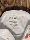 MONICA ANDY Baby M + A 12/18 Pizza Set Pants 1 Piece Snap Top Long Sleeve White — photo 2