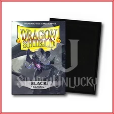 Black Classic 100 Dragon Shield Sleeves Standard Size🐉for Pokemon MTG DBS