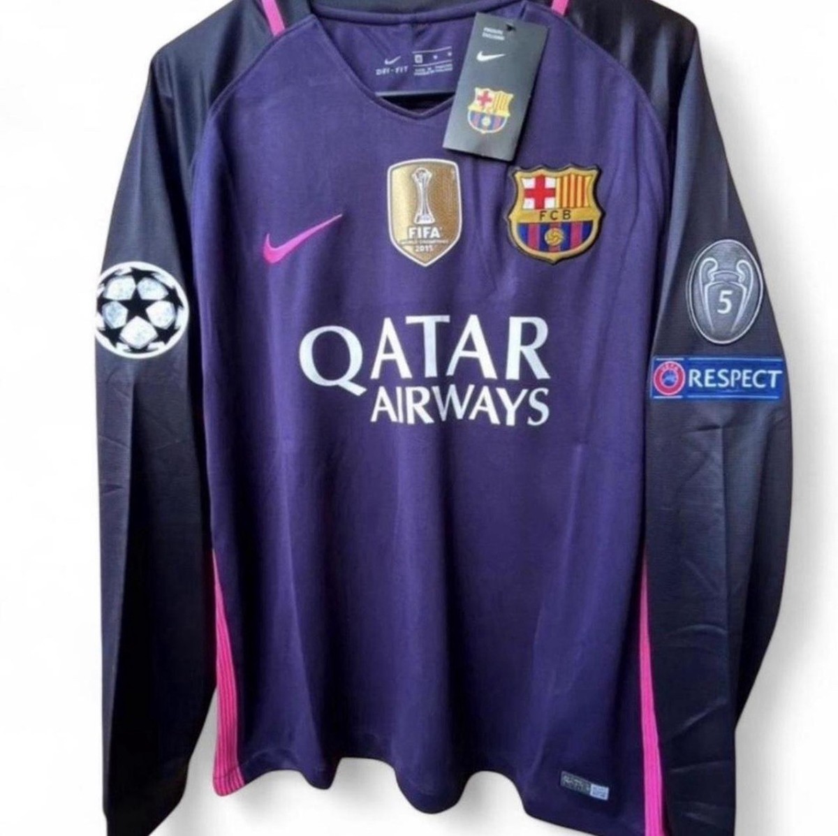 Nike FC Barcelona Neymar Jr #11 Purple Pink Black Champions League