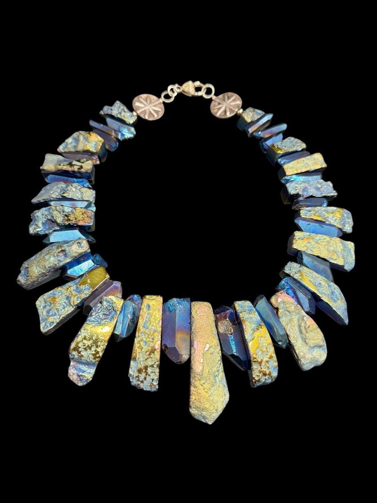 Statement Titanium Quartz Necklace with Druzy Pen… - image 3