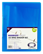 Premier A5 Ring Binder set 10 Punched Pockets Office Project Documents Filing