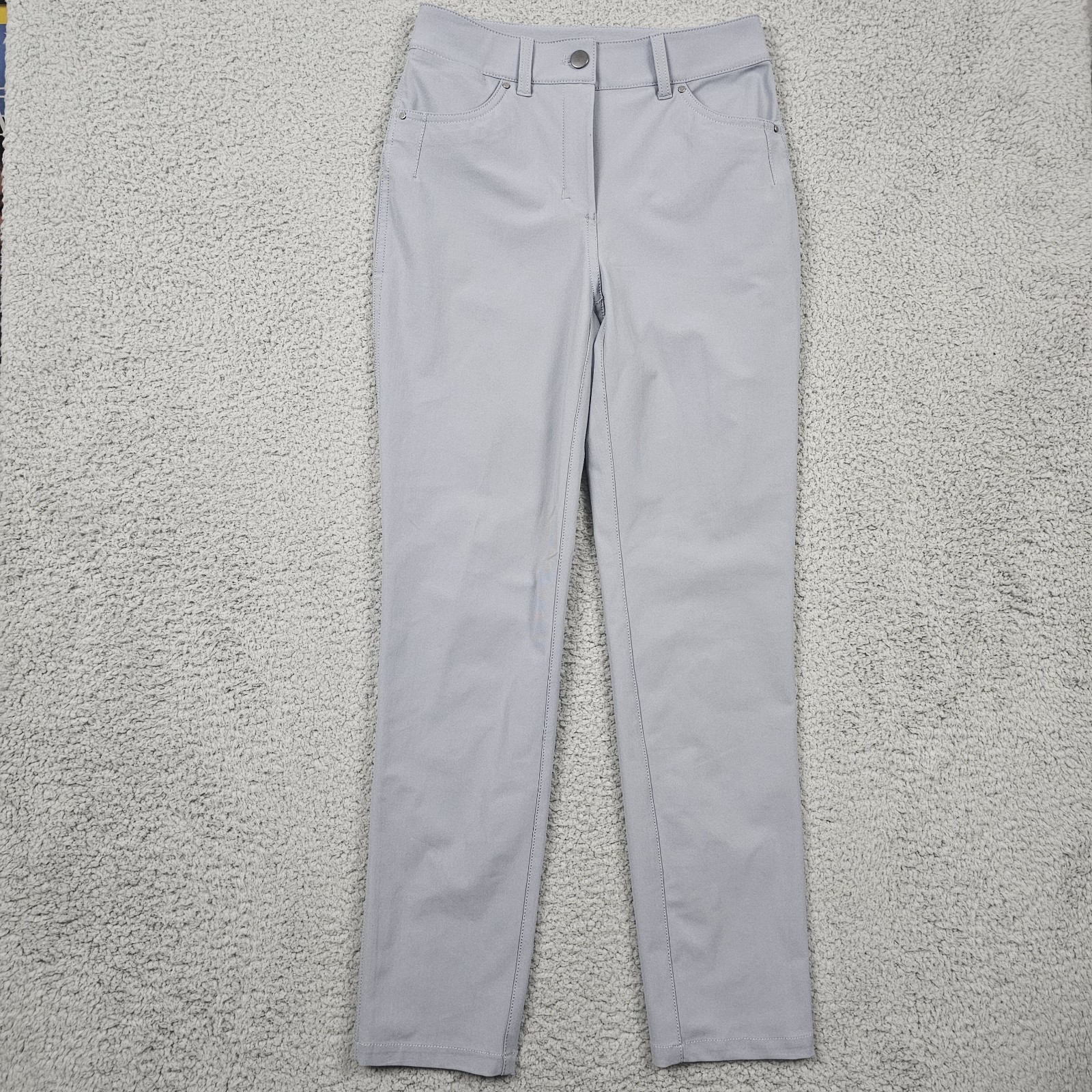 Lululemon Pants Womens Size 2 Gray City Sleek 5 Pocket 7/8 Pant Chino Stretch