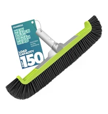 18" Pool Brush Head for Cleaning Swimming Walls, Curved Ends Fits 1.25 In. Poles