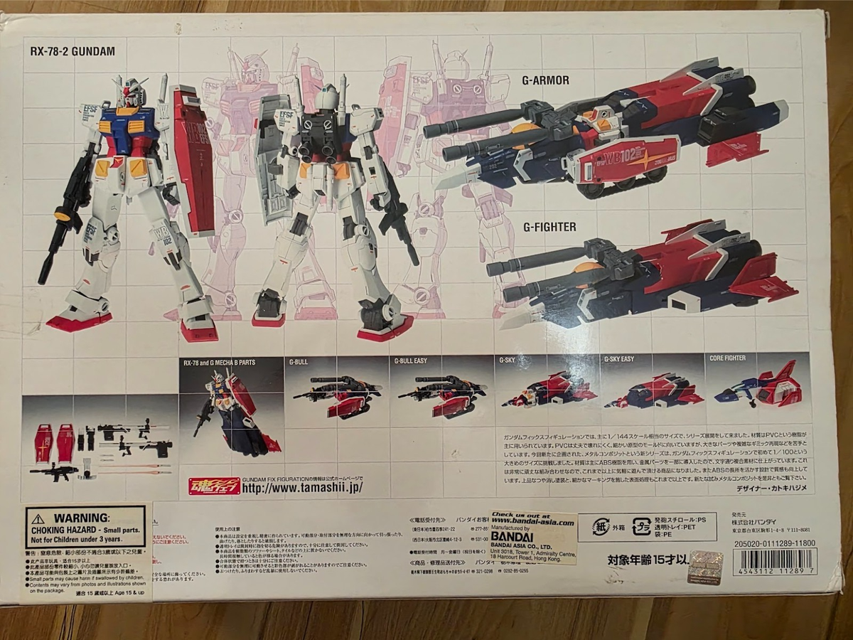 RX-78-2 GUNDAM ver.ka WITH Ｇ-FIGHTER Bandai METAL COMPOSITE RX-78-2 Gundam ver.ka WITH G Fighter #1001