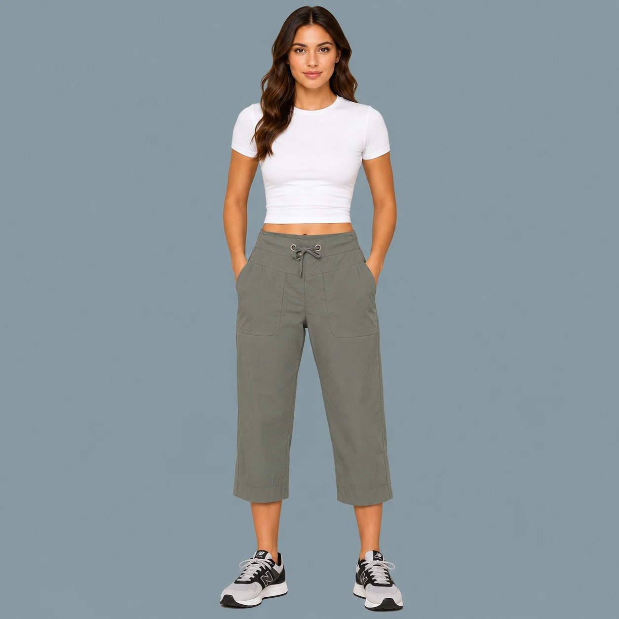 Prana Size Small S Gray Bliss Capri Pull On Drawstring Active Outdoor Pants