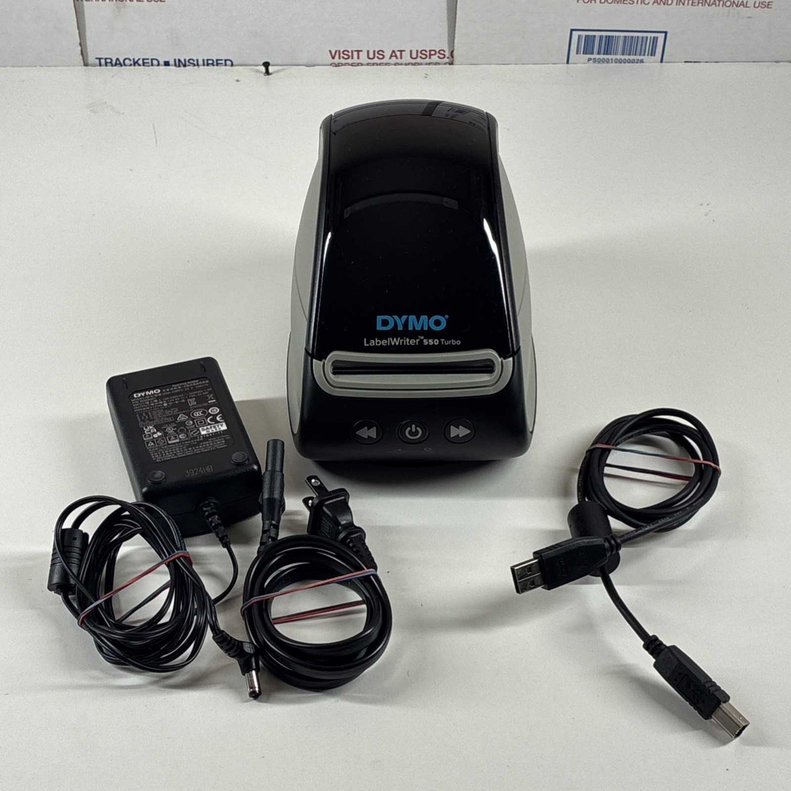 Dymo Label Writer 550 Turbo Direct Thermal Label Printer w USB + AC Adapter