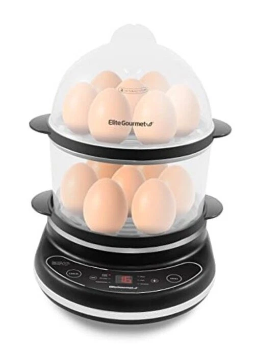 EGC314CB Digital Egg Cooker Food Steamer - Poacher - 14 Egg Charcoal