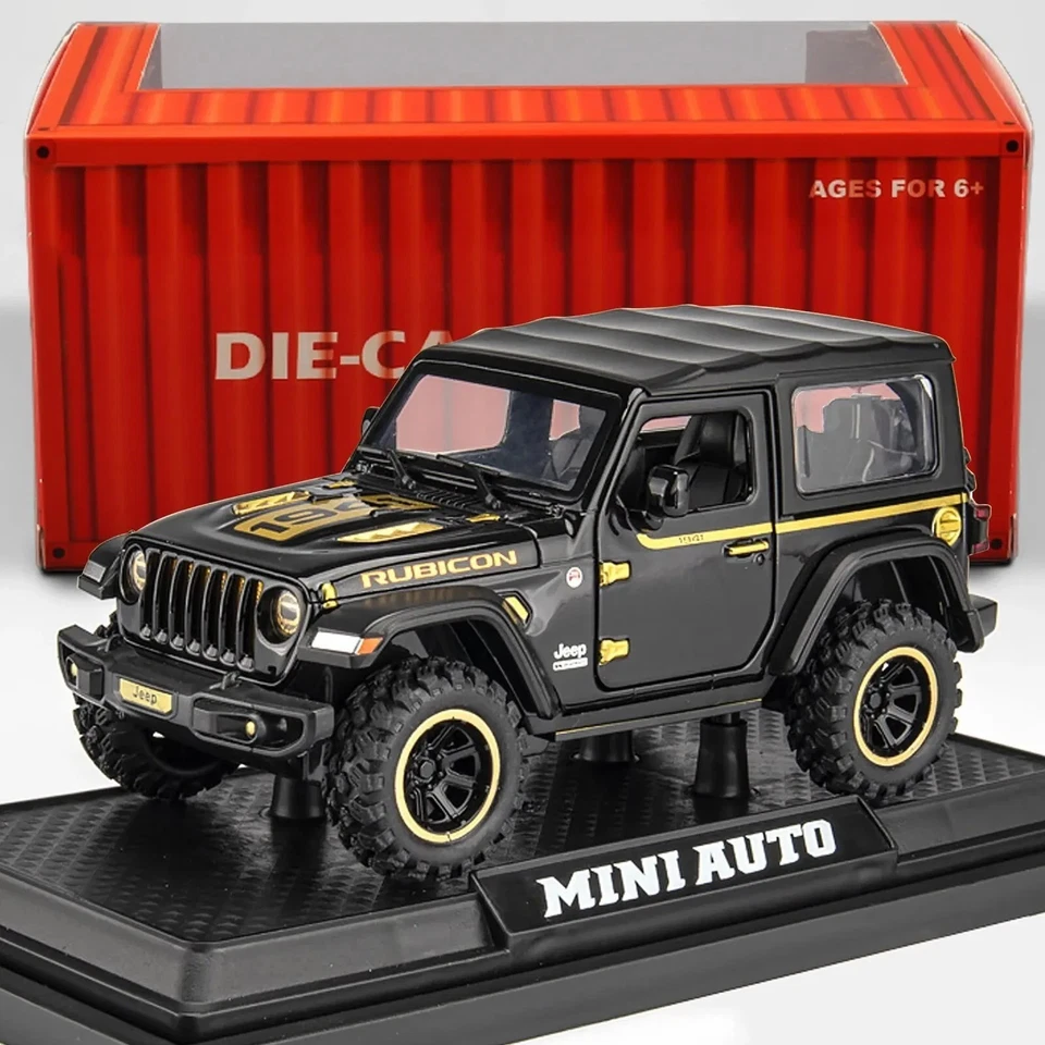 1:32 Jeep Wrangler Rubicon Diecast Car Model - Sound Light Pull‑Back Toy Gift - Image 4 of 4