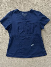 Grey  s Anatomy Signature by Barco Women  s Navy Blue Scrub Shirt Top Size M