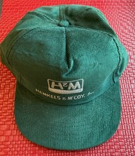 HENKELS & MCCOY INC CABLE PLOWING HAT Corduroy TRUCKERS BASEBALL CAP VTG