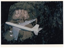1990s USAF Boeing KC-135 Stratotanker 91455 over Mount Rushmore Original Photo