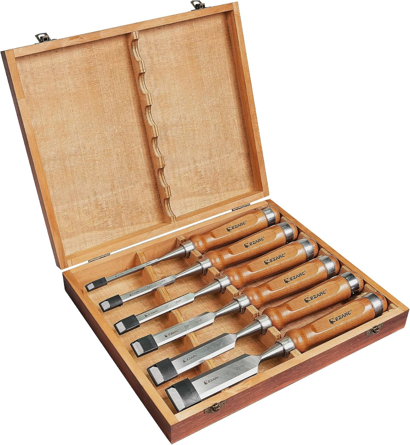 Set Di 9 Utensili Per Tornio In Acciaio 45 Con Piastre Reversibili - Supporti Per Tornitura Da 20x20 Mm, Con Valigetta In Legno