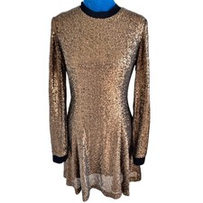 Vintage Y2K Rachel Roy Sequined Dress Burnished Gold 6