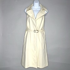 Stella McCartney S IT40 Womens Cream Sleeveless Trench Coat Dress