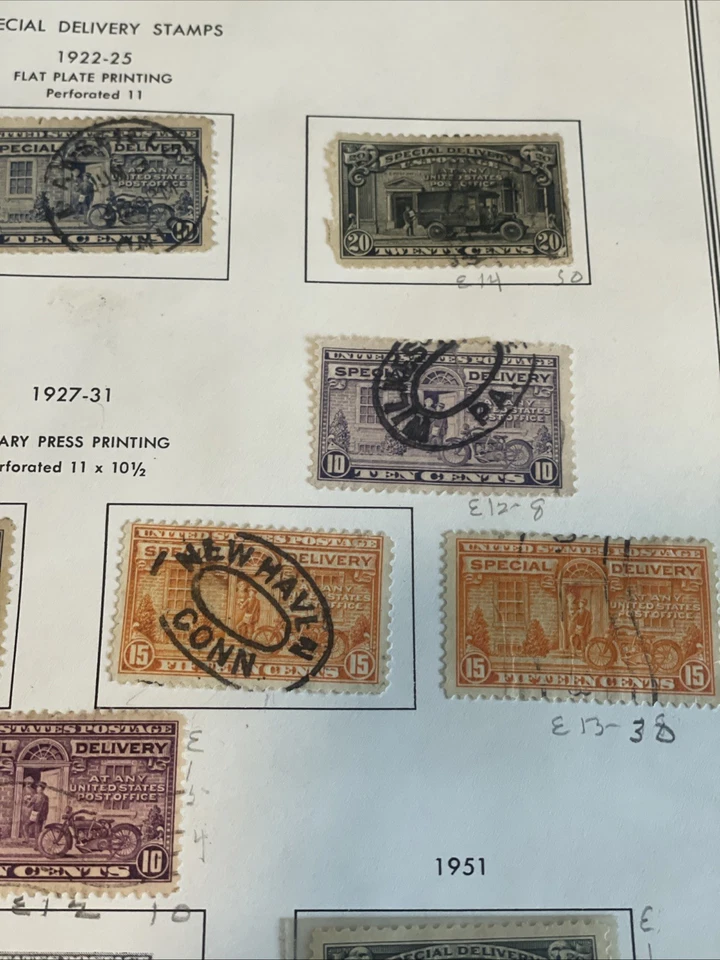 U.S Special Delivery Stamp Collection 1888-1950’s E2 Album Pages - Image 4 of 4