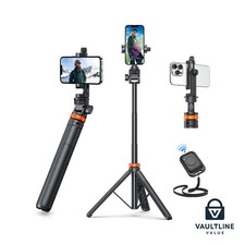 Phone Tripod 62 inch with Remote for iPhone Selfie Stick and Clamp