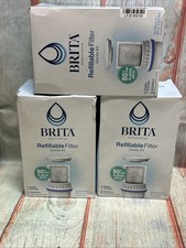 3 Brita Refillable Water Filtration Starter 1 Reusable Filter Shell, 3 Refills
