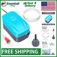 Quiet Compact Aquarium Air Pump 15-40 GPH with Accessories for 3-20 Gallon Tanks