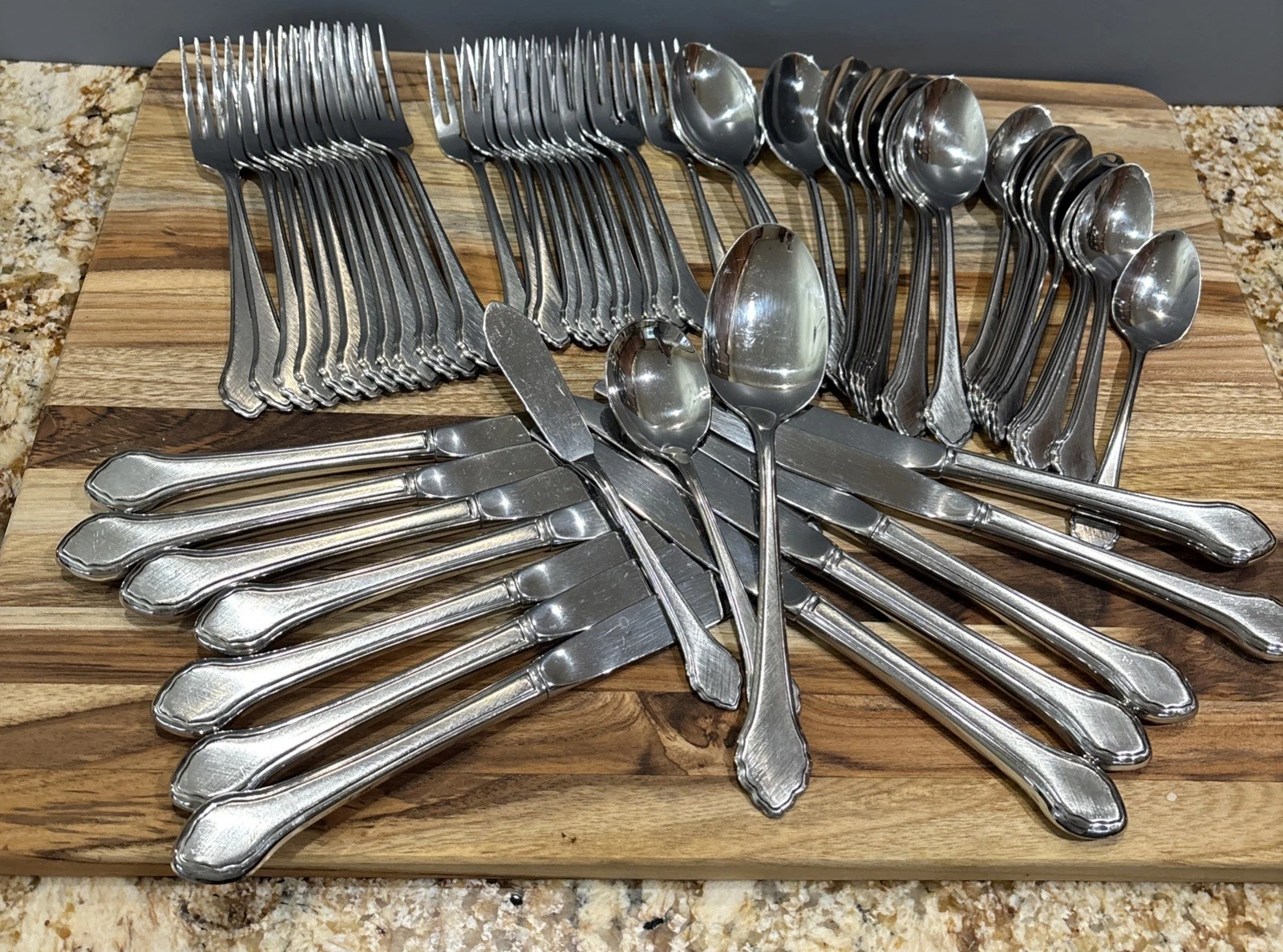 Lot of 63 Oneida Ltd Rogers Stainless Summer Mist Autumn Glow Serving 12
