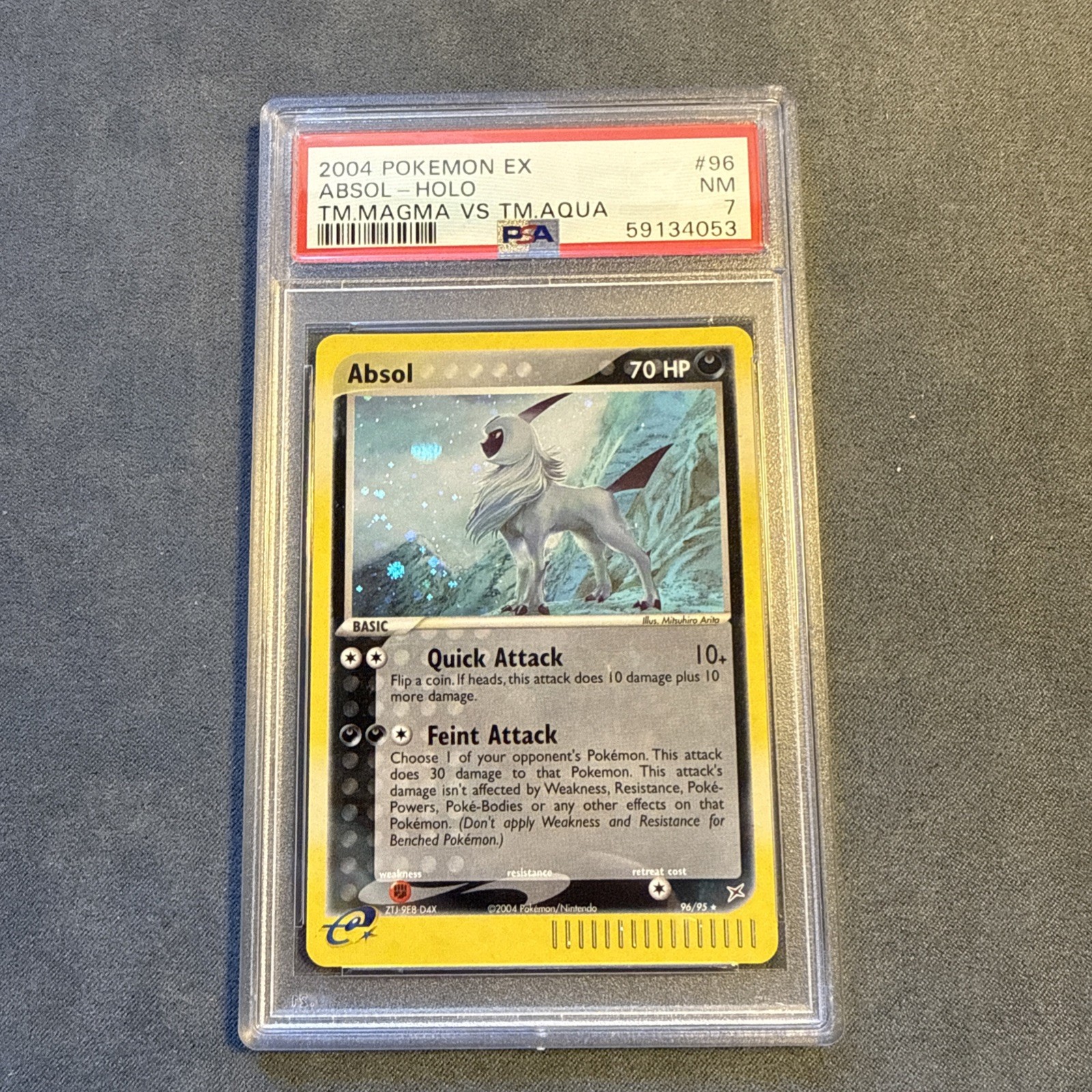 PSA 7 Absol Holo Pokemon TCG Card Team Magma vs Team Aqua #96/95